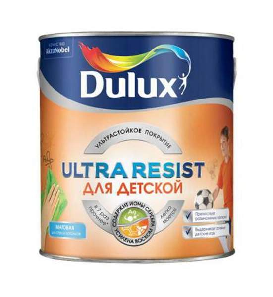 DULUX ULTRA RESIST ДЛЯ ДЕТСКОЙ КРАСКА ЛАТЕКСНАЯ НА ВОДНОЙ ОСНОВЕ УЛЬТРАСТОЙКАЯ МАТОВАЯ ДУЛЮКС