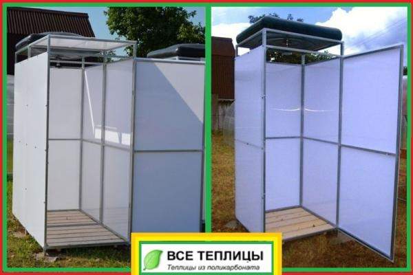 Душ летний из поликарбоната. с тамбуром и без тамбура.Различные модели Агро, Престиж, Комфорт. Усиленный каркас с раздевалкой и без. Комби Прочный, защищённый от ржавчины каркас из стальной оцинкованной трубы.