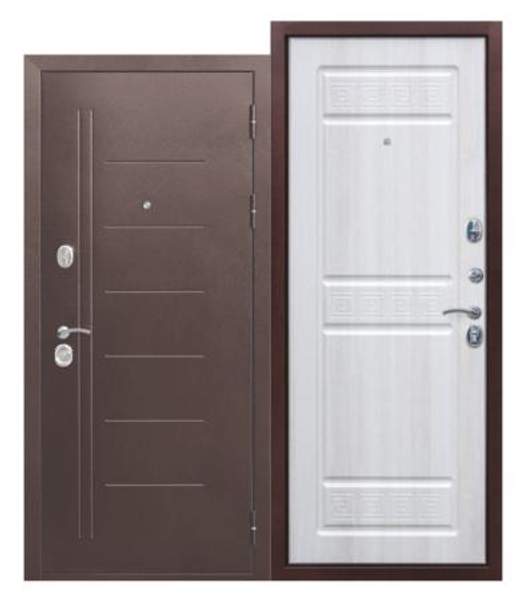 Дверь металлическая 10 см Троя медный антик Белый ясень (2050х960мм) ПРАВАЯ