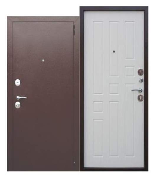 Дверь металлическая Гарда 8 мм Белый Ясень (860мм) левая