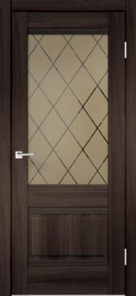 Дверь межкомнатная ALTO 2V ( Альто 2В ), цвет Орех Каштан ( остекленная)