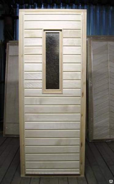 Дверь осина со стеклом Сорт А 700*1600 для бани