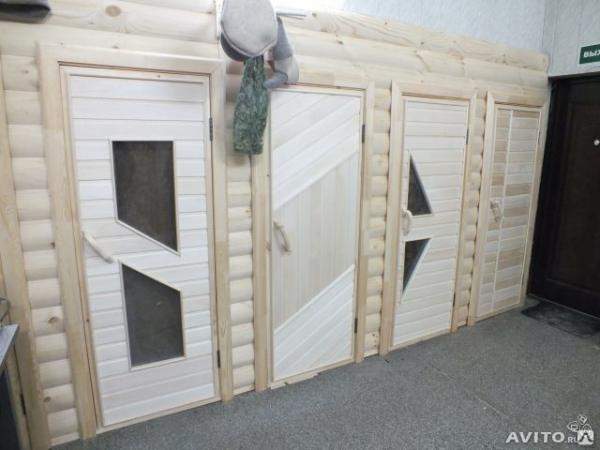 Дверь осина со стеклом Сорт А 700*1900 для бани