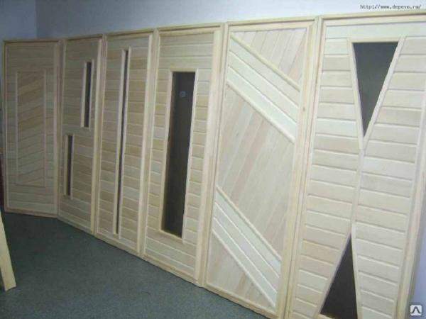 Дверь осина со стеклом Сорт В 700*1700 для бани