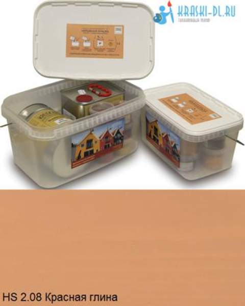 "Двухкомпонентная краска" HS 2.08 Красная глина - масляная укрывная для дерева "Крайдецайт" (5 л)