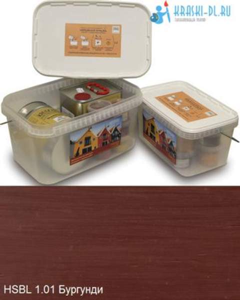 "Двухкомпонентная краска" HSBL 1.01 Бургунди - масляная укрывная для дерева "Крайдецайт" (1,5 л)