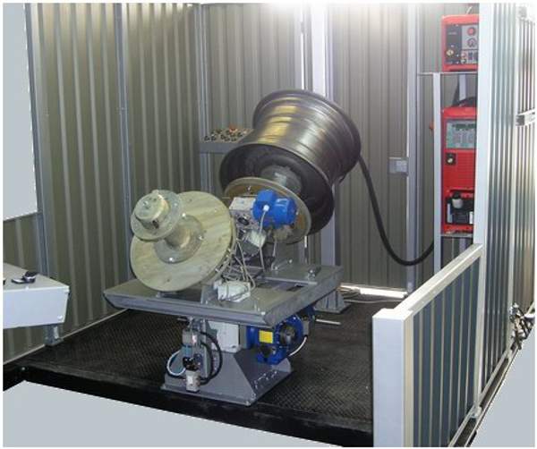 Двухпозиционная установка АС339 для сварки кольцевых швов (автомобильных колес).