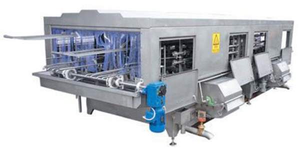 Двухрядовая моечная установка для упаковок и тары