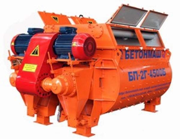 Двухвальный принудительный бетоносмеситель БП-2Г-3375 объем 3375 л