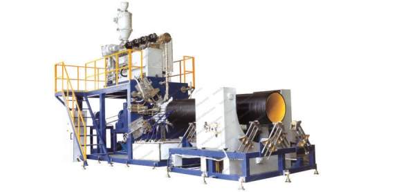 Экструзионная линия для производства крупнокалиберных пустотелых вьющихся труб ПНД