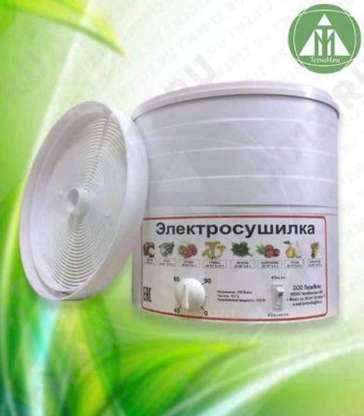 ЭлектроСушилка "ТермМикс" Круглый, белый пластиковый корпус, 6 лотков