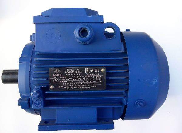 Электродвигатель асинхронный АИР 71А2, 0,75 кВт, 3000 об/мин