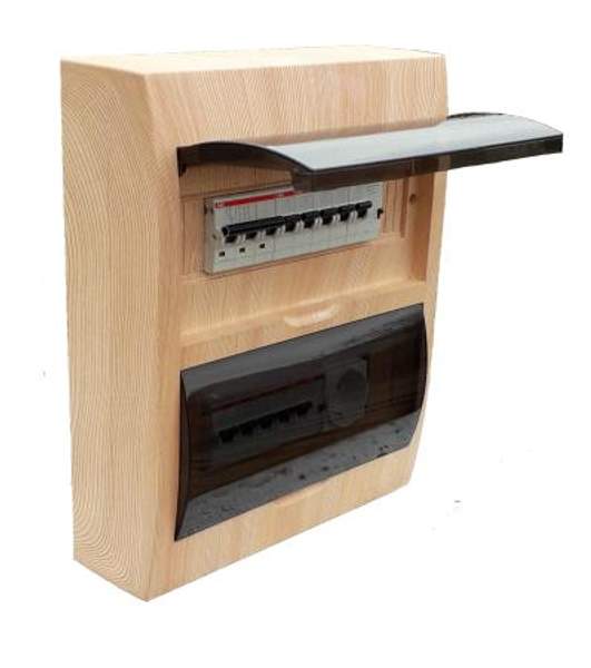 Электрощиток навесной для 3-х комнатной квартиры, ввод 40А сосна | тип ЩКНпд3-1/40-a-сосна-эконом | ABB