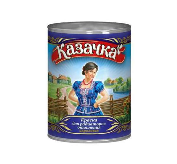 Эмаль акриловая белая для радиаторов "КАЗАЧКА" (до 100 градусов) 0,9 кг