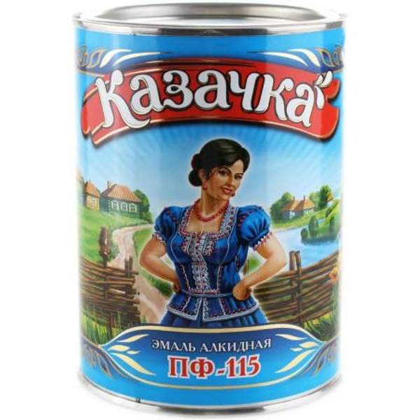 Эмаль алкидная светло-голубая ПФ-115 "КАЗАЧКА" 0,9 кг