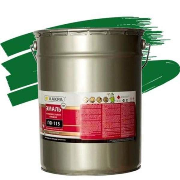 Эмаль ПФ-115 ЛАКРА Зеленая глянцевая 20 кг