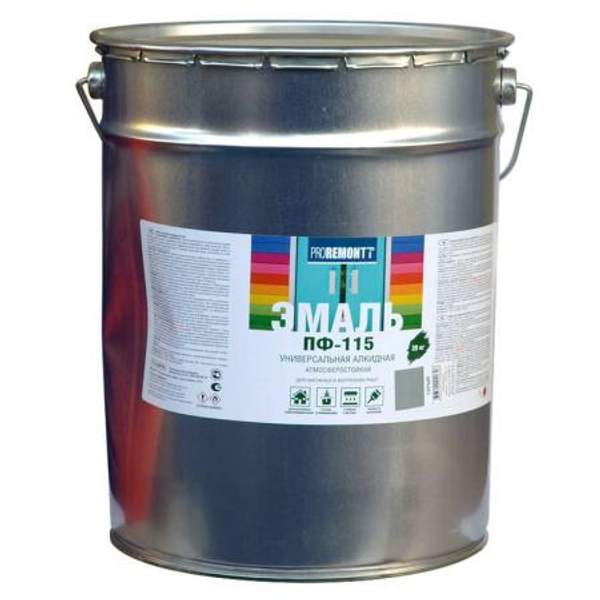 Эмаль ПФ-115 PROREMONT серая глянцевая /20кг