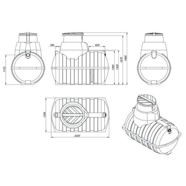 Емкость подземная «Rostok» U 2000л (для воды и топлива)