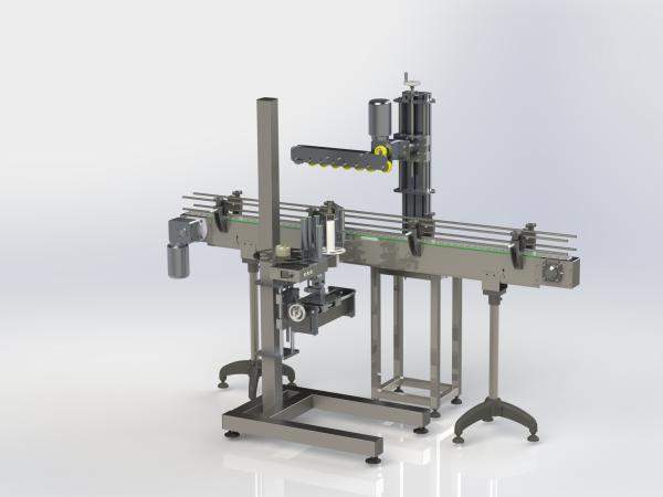 Этикетировочное оборудование в комплекте с конвейером и прижимом