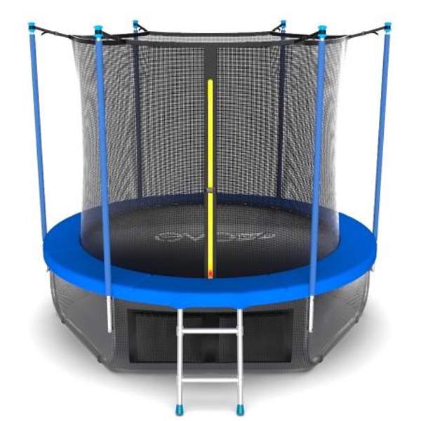 EVO JUMP Internal 8FT (Sky). Батут с внутренней сеткой и лестницей, диаметр 8FT (синий) + нижняя сеть