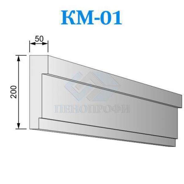 Фасадные межэтажные карнизы из пенопласта (пенополистирола) КМ-01, ПСБ-С-35