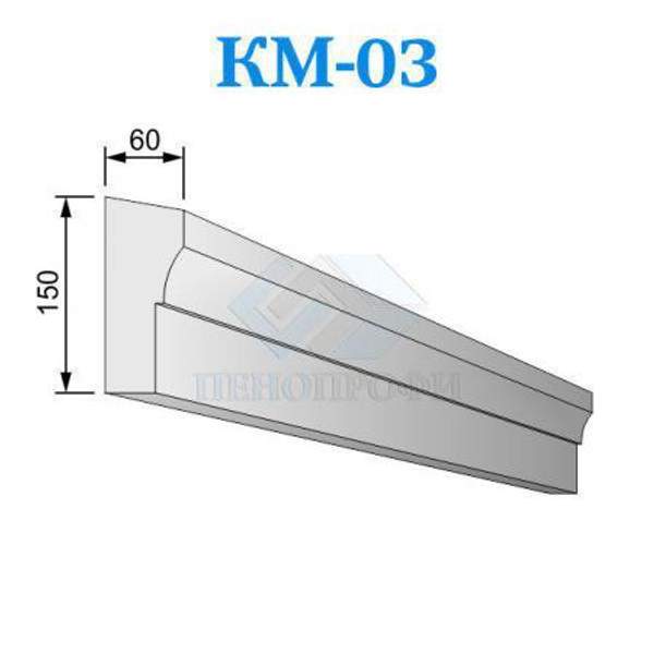 Фасадные межэтажные карнизы из пенопласта (пенополистирола) КМ-03, ПСБ-С-35