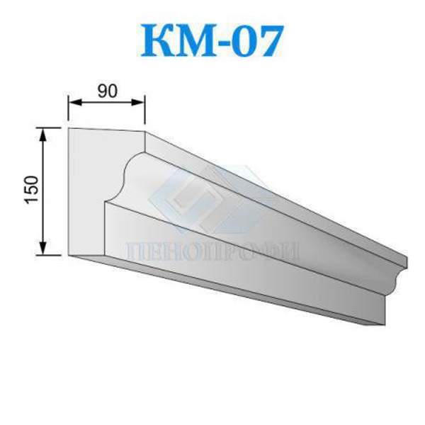 Фасадные межэтажные карнизы из пенопласта (пенополистирола) КМ-07, ПСБ-С-35