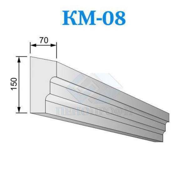 Фасадные межэтажные карнизы из пенопласта (пенополистирола) КМ-08, ПСБ-С-35