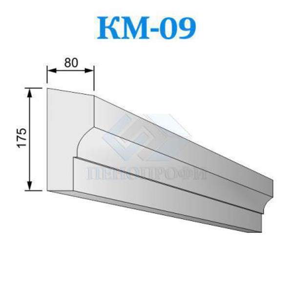 Фасадные межэтажные карнизы из пенопласта (пенополистирола) КМ-09, ПСБ-С-35