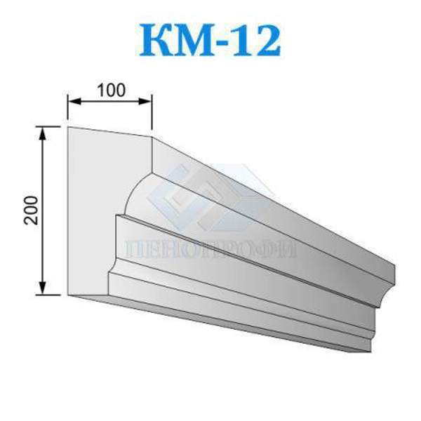 Фасадные межэтажные карнизы из пенопласта (пенополистирола) КМ-12, ПСБ-С-35