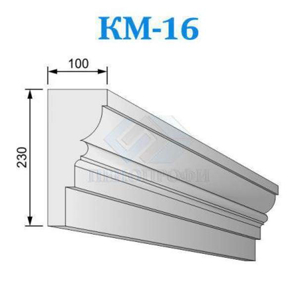 Фасадные межэтажные карнизы из пенопласта (пенополистирола) КМ-16, ПСБ-С-35