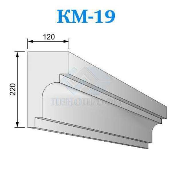 Фасадные межэтажные карнизы из пенопласта (пенополистирола) КМ-19, ПСБ-С-35