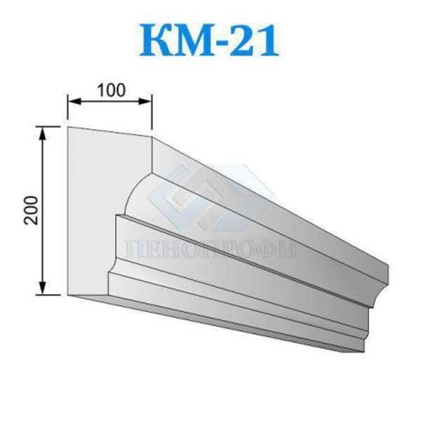 Фасадные межэтажные карнизы из пенопласта (пенополистирола) КМ-21, ПСБ-С-35