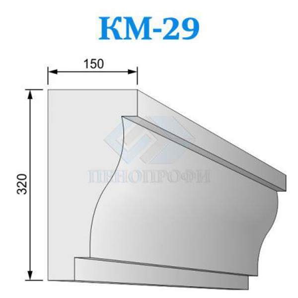 Фасадные межэтажные карнизы из пенопласта (пенополистирола) КМ-29, ПСБ-С-25