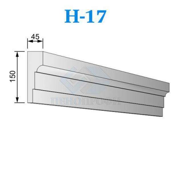 Фасадные Наличники из пенопласта (пенополистирола) ПСБ-С-35, Н-17
