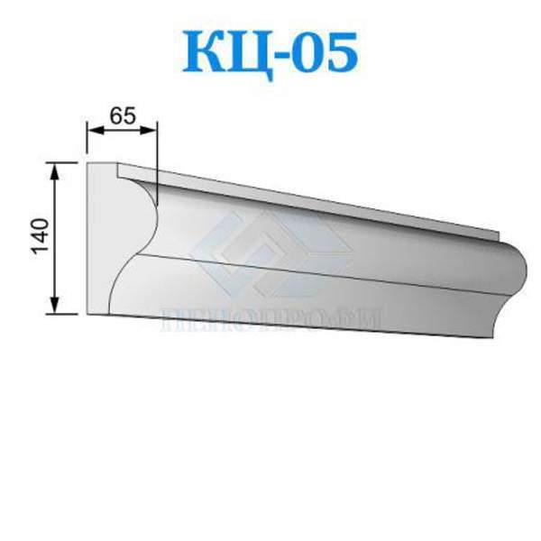 Фасадные цокольные карнизы из пенопласта (пенополистирола) ПСБ-С-25Ф, КЦ-05