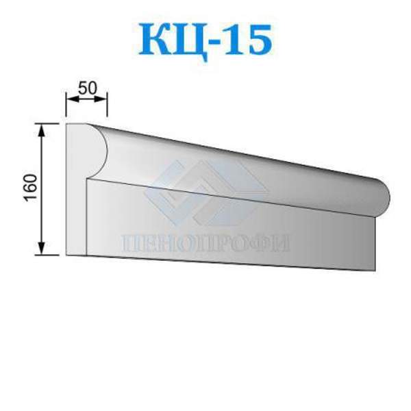 Фасадные цокольные карнизы из пенопласта (пенополистирола) ПСБ-С-35, КЦ-15