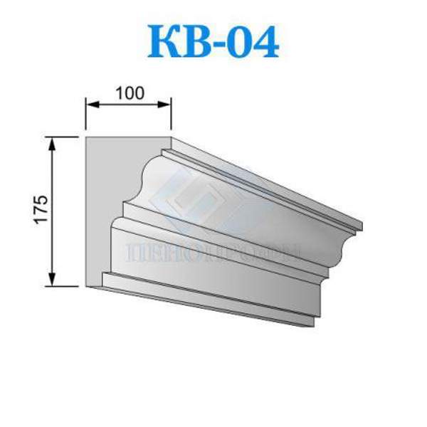 Фасадные венчающие карнизы из пенопласта (пенополистирола) КВ-04, ПСБ-С-25