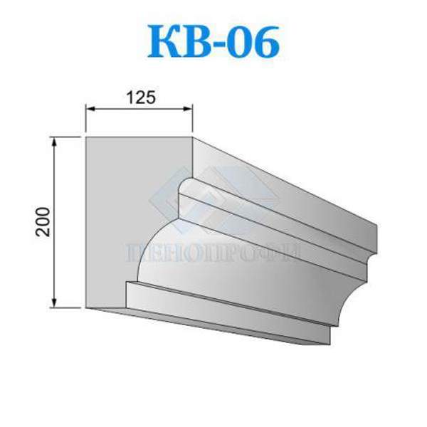 Фасадные венчающие карнизы из пенопласта (пенополистирола) КВ-06, ПСБ-С-25