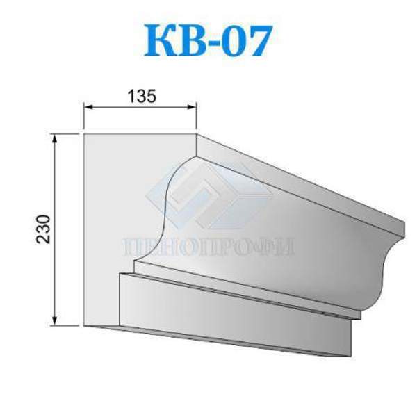 Фасадные венчающие карнизы из пенопласта (пенополистирола) КВ-07, ПСБ-С-35