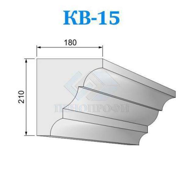Фасадные венчающие карнизы из пенопласта (пенополистирола) КВ-15, ПСБ-С-35