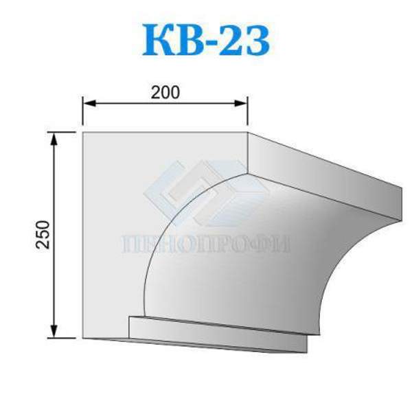 Фасадные венчающие карнизы из пенопласта (пенополистирола) КВ-23, ПСБ-С-35
