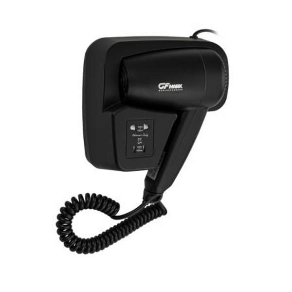 Фен для волос GFmark - в ванную комнату с боковым креплением, с розеткой, 1200W, черного цвета арт.6813