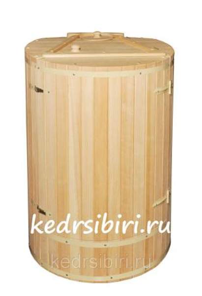 Фитобочка "Круглая" со скосом, клепка 40 мм (кедровая бочка)