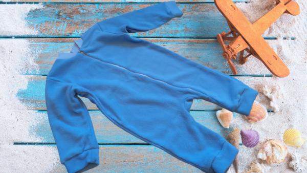 Флисовый комбинезон детский голубой (размеры 80,86,92,98)