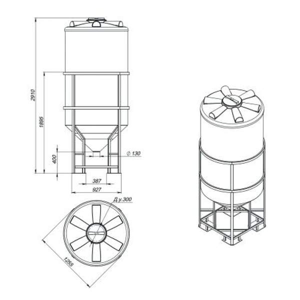 ФМ 2000 л с обрешеткой