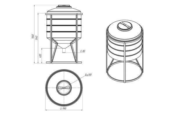 ФМ 500 л с обрешеткой