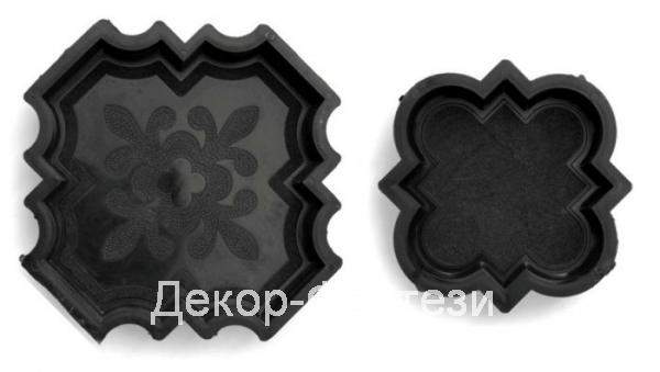 Форма для тротуарной плитки Клевер краковский большой (29.7х29.7х4.5 см.)