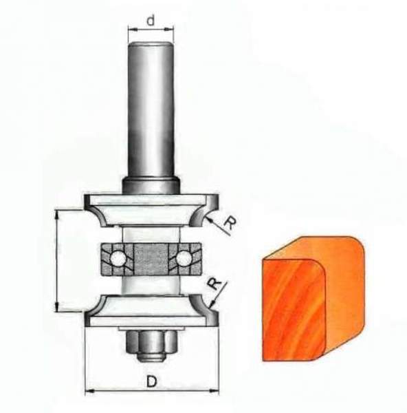 Фреза GLOBUS 3517set R3 D22 B15-20 хв.8мм комбинированная
