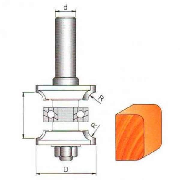 Фреза GLOBUS 3517set R5 D26 B15-20 хв.8мм комбинированная